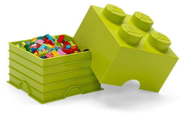 Limetkově zelený úložný box čtverec LEGO®