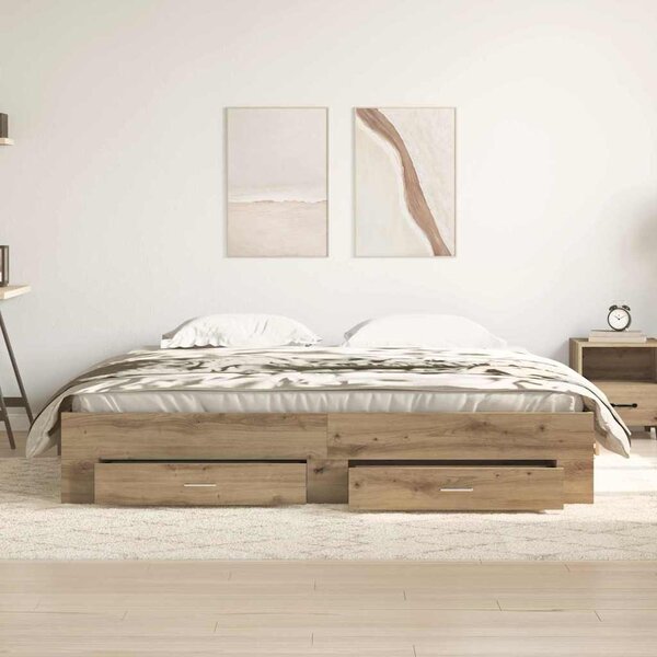 Rám postele Artisanový dub 180 x 200 cm Kompozitní dřevo 3333961