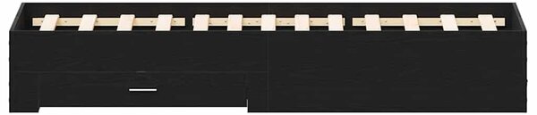 Rám postele se zásuvkou Černý dub 120 x 190 cm Kompozitní dřevo 3333980