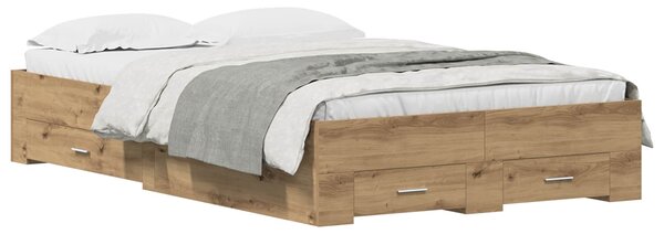 Rám postele Artisanový dub 120 x 190 cm Kompozitní dřevo 3333979