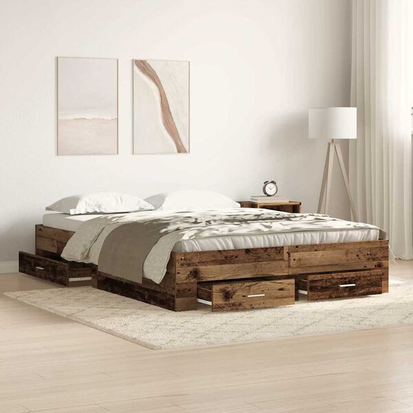 Rám postele Staré dřevo 135 x 190 cm Kompozitní dřevo 3333975
