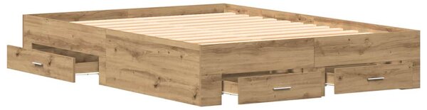 Rám postele Artisanový dub 135 x 190 cm Kompozitní dřevo 3333976