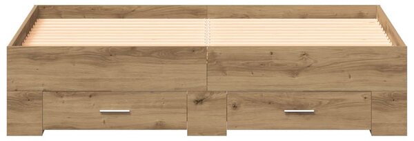 Rám postele Artisanový dub 135 x 190 cm Kompozitní dřevo 3333976