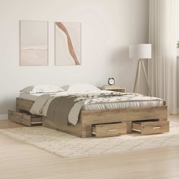 Rám postele Artisanový dub 120 x 190 cm Kompozitní dřevo 3333979