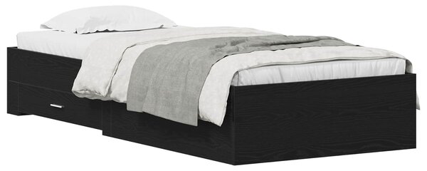 Rám postele se zásuvkou Černý dub 90 x 190 cm Kompozitní dřevo 3333992