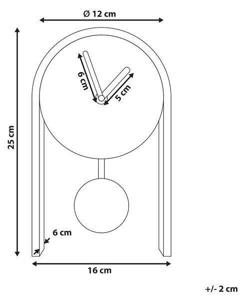 Hodiny BLATTEN 16 cm Černá