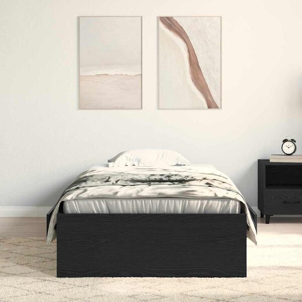 Rám postele se zásuvkou Černý dub 90 x 190 cm Kompozitní dřevo 3333992