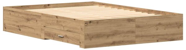 Rám postele Artisanový dub 135 x 190 cm Kompozitní dřevo 3333976