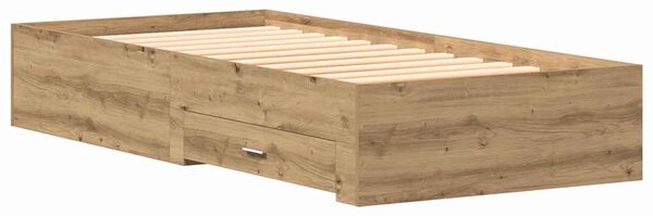 Rám postele Artisanový dub 90 x 190 cm Kompozitní dřevo 3333991
