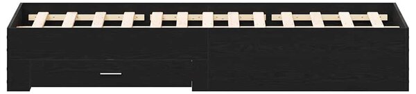 Rám postele se zásuvkou Černý dub 135 x 190 cm Kompozitní dřevo 3333977
