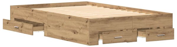 Rám postele Artisanový dub 120 x 190 cm Kompozitní dřevo 3333979