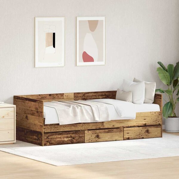 Daybed se zásuvkou Staré dřevo 90 x 200 cm Kompozitní dřevo 3333993