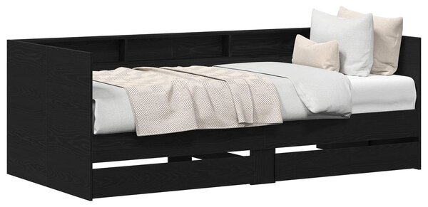 Daybed se zásuvkou Černý dub 75 x 190 cm Kompozitní dřevo 3334007