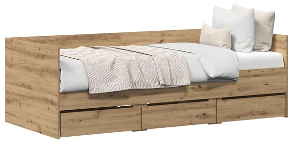Daybed se zásuvkou Artisanový dub 90 x 200 cm Kompozitní dřevo 3333994