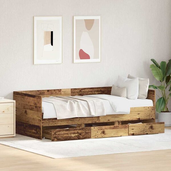 Daybed se zásuvkou Staré dřevo 90 x 200 cm Kompozitní dřevo 3333993
