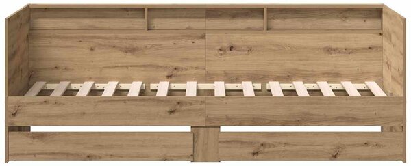 Daybed se zásuvkou Artisanový dub 75 x 190 cm Kompozitní dřevo 3334006