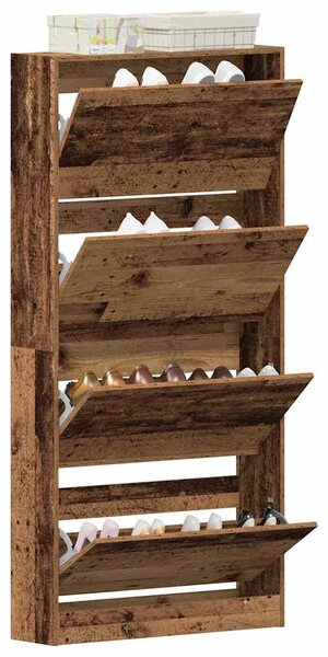 Skříň na obuv 80 x 21 x 163,5 cm Kompozitní dřevo Staré dřevo 3334025