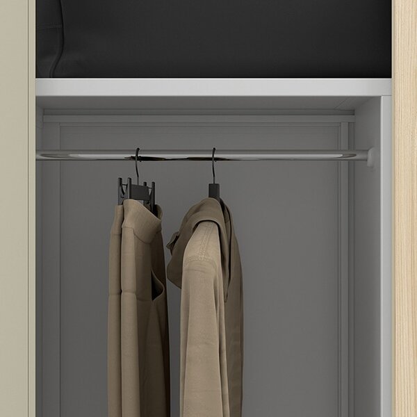 Multifunkční kovová skříň bílá / dub sonoma: Eco Design DAWID, 900 x 1850 x 450 mm