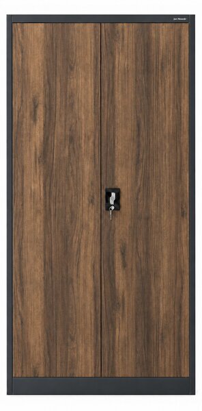 Kovová skříň s přihrádkou antracitová / ořech: Eco Design TOMASZ, 900 x 1850 x 450 mm