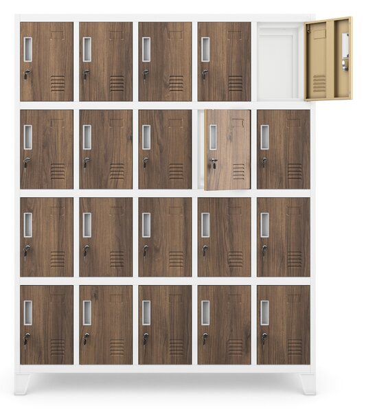 Šatní skříň BOZP bílá / ořech: Eco Design ROBERT, 1360 x 1720 x 450 mm