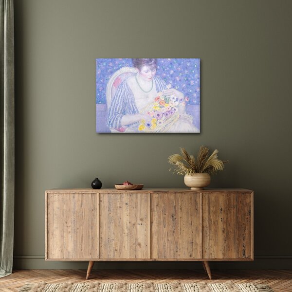 Obraz - Frederick Carl Frieseke, The Basket of Flowers, reprodukce (70x50 cm)