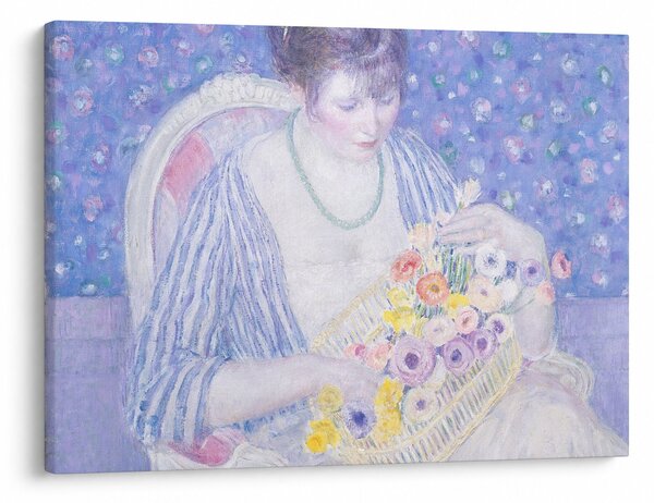 Obraz - Frederick Carl Frieseke, The Basket of Flowers, reprodukce (70x50 cm)