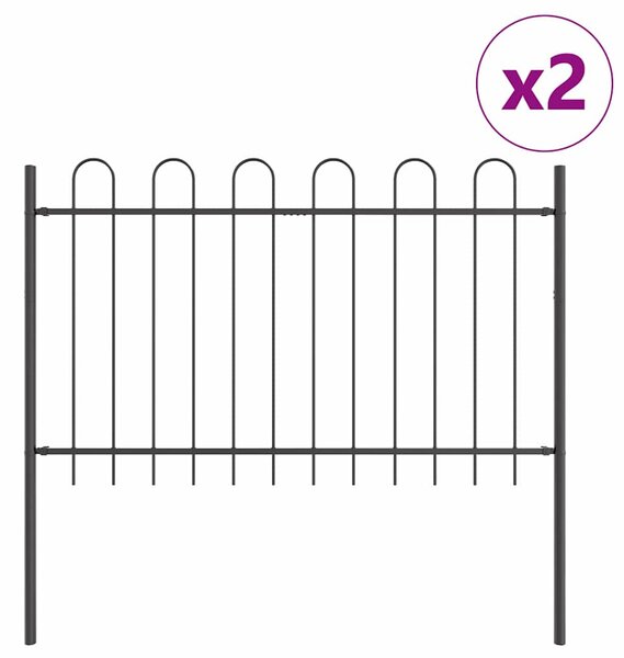 Zahradní plot BOXTEL 2 ks 3,4 x 0,8 m Práškově lakovaná ocel 3334034