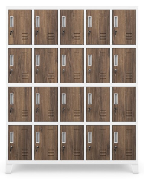 Šatní skříň BOZP bílá / ořech: Eco Design ROBERT, 1360 x 1720 x 450 mm