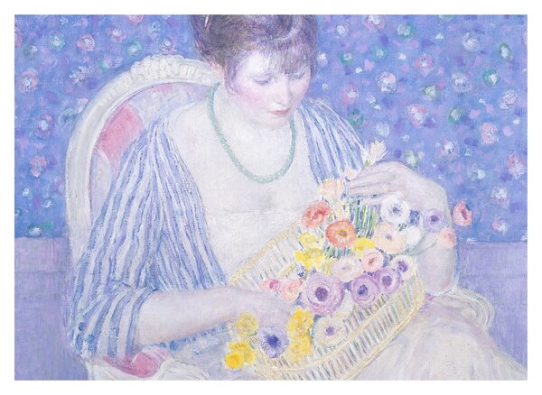 Obraz - Frederick Carl Frieseke, The Basket of Flowers, reprodukce (70x50 cm)