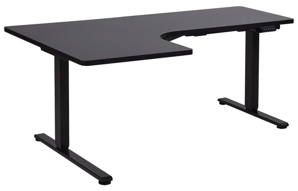 Elektricky nastavitelný rohový psací stůl DESTINES Černá 160 cm 109 cm Levá