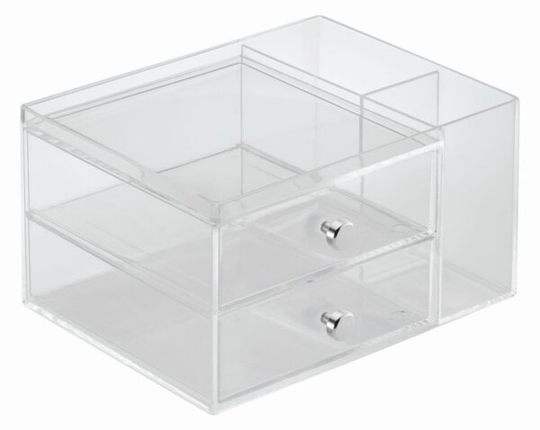 Transparentní organizér se 2 zásuvkami iDesign, výška 12,7 cm
