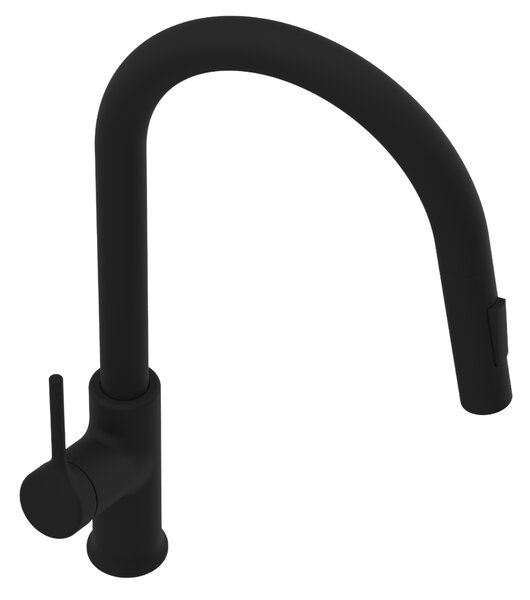 Invena Farsala, dřezová baterie s výsuvnou 2-funkční výlevkou h-433, černá matná, INV-BZ-40-U04-S