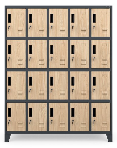 Šatní skříň BOZP antracitová / dub sonoma: Eco Design ROBERT, 1360 x 1720 x 450 mm