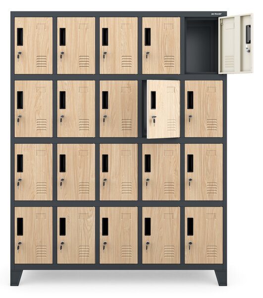 Šatní skříň BOZP antracitová / dub sonoma: Eco Design ROBERT, 1360 x 1720 x 450 mm