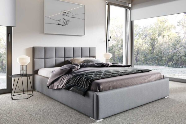Manželská postel s matrací Santiago 180x200 šedá/bílá