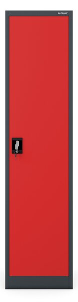 Uzamykatelná kartotéční skříň antracitovo-červená: ALEX 450 x 1850 x 400 mm