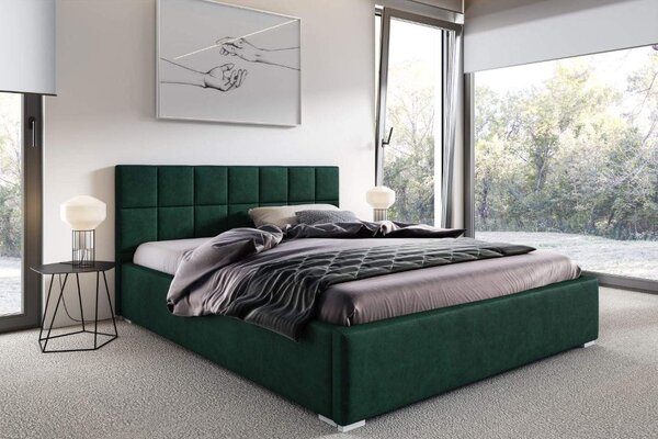 Manželská postel s matrací Santiago 140x200 zelená