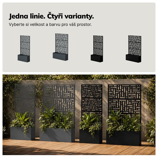 Zahradní kovová pergola s truhlíkem 3v1 antracitová, 1200x1800x300 mm: ROSE