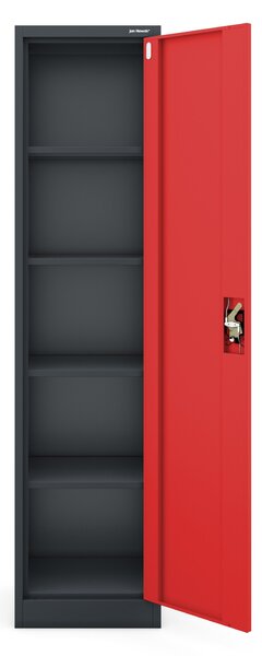 Uzamykatelná kartotéční skříň antracitovo-červená: ALEX 450 x 1850 x 400 mm