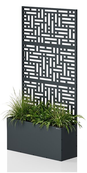 Zahradní kovová pergola s truhlíkem 3v1 antracitová, 900x1800x300 mm: ROSE