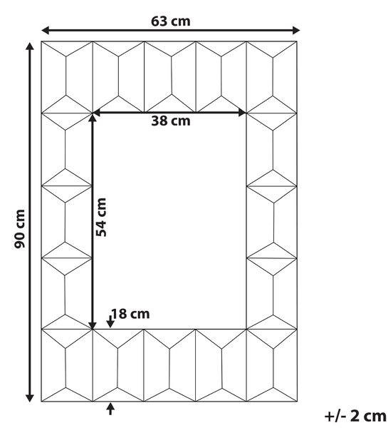 Zrcadlo HIZOTE 63 cm 90 cm Borovicové dřevo Hnědá