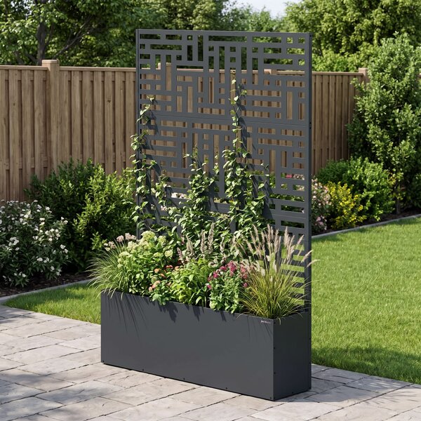 Zahradní kovová pergola s truhlíkem 3v1 antracitová, 1200x1800x300 mm: ROSE