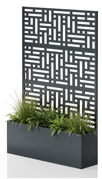 Zahradní kovová pergola s truhlíkem 3v1 antracitová, 1200x1800x300 mm: ROSE