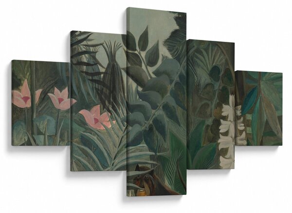 Obraz - Henri Rousseau, The Equatorial Jungle, reprodukce (125x70 cm)