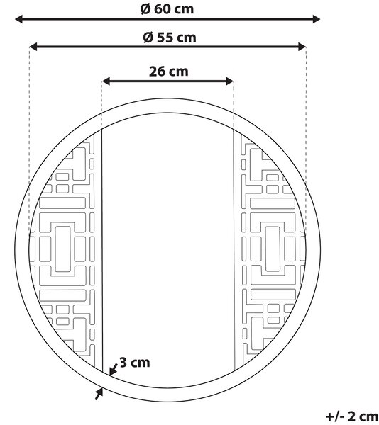Zrcadlo FIRMINY 60 cm 60 cm Borovicové dřevo Světle hnědá