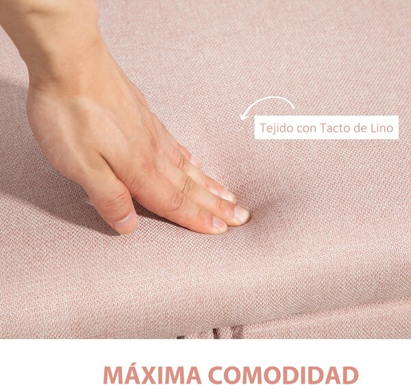 HOMCOM Úložná lavice s čalouněným otomanem a otevíracím víkem, ocelové nohy pro ložnici, obývací pokoj, chodbu, nosnost 150 kg, 101x38,5x44,5 cm, růžo