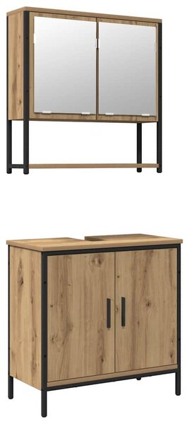 Sada koupelnového nábytku 2 ks Hnědá 60 x 30 x 60 cm 3334323