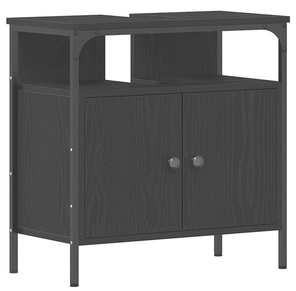 Koupelnové umyvadlové jednotky 3 ks Černá 80 x 30 x 60 cm 3334399