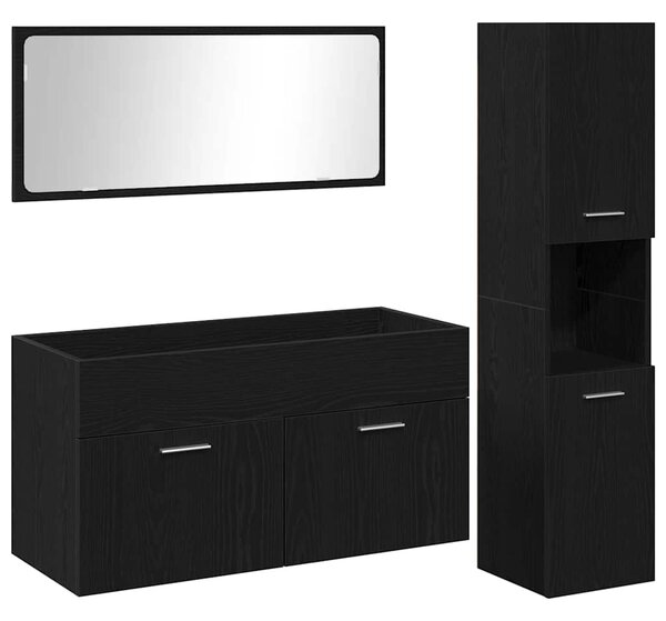 Sada koupelnového nábytku 3 ks Černý dub 90 x 38,5 x 46 cm 3334326