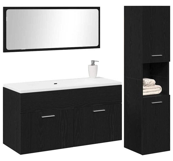Sada koupelnového nábytku 3 ks Černý dub 90 x 38,5 x 46 cm 3334326
